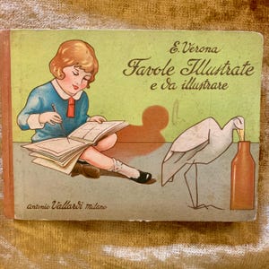 Un livre de coloriage pour enfants italien ancien, 1934 « Favole Illustrate a da Illustrare »