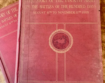 Antique Fourth Army Book: Signed 1920 First Edition, Maps Included