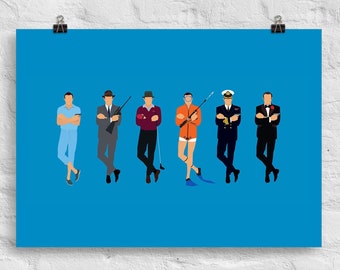 Póster de James Bond - Póster de disfraces de Sean Connery - Arte de James Bond - Póster de película de arte mural, regalo de Navidad para él