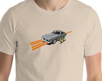 Camiseta de James Bond 007 - Aston Martin V8 AMV8 - Arte de James Bond - Camiseta de James Bond - Camiseta de Aston Martin - Regalo de cumpleaños para él