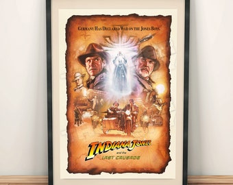 Póster de la película Indiana Jones y la Última Cruzada, impresión artística Giclée de alta calidad