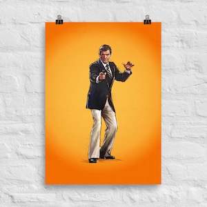 James Bond poster - Roger Moore poster - James Bond Art -  wall art movie poster, Christmas gift for him