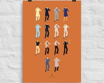 James Bond-poster - Live And Let Die-poster - James Bond Art - Roger Moore-poster, filmposter kunst aan de muur, kerstcadeau voor hem