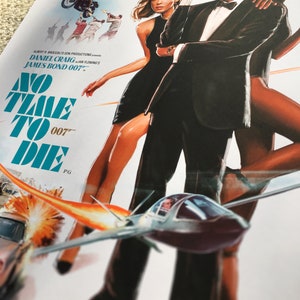 No Time To Die '83 A3 Retro Painted James Bond 007 Movie Poster Premium Giclée Art Print image 6