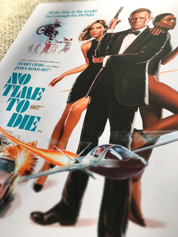 Buy No Time to Die '83 A3 Retro Painted James Bond 007 Movie