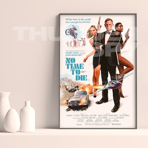No Time To Die &#39;83 LARGE FORMAT Retro Painted James Bond 007 Movie Poster Art Print - 24x36in / 27x40in / 32x47in