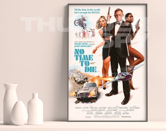 No Time To Die '83 LARGE FORMAT Retro Painted James Bond 007 Movie Poster Art Print - 24x36in / 27x40in / 32x47in