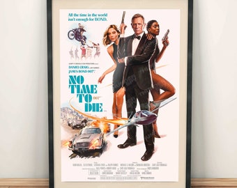 No Time To Die '83 A3 Retro Painted James Bond 007 Movie Poster Premium Giclée Art Print