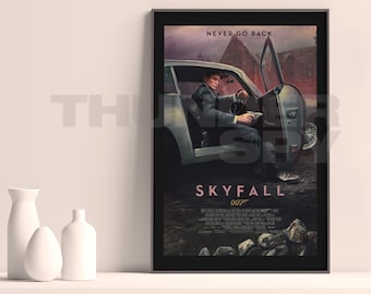 Póster de la película Skyfall de James Bond 007, gran formato, retro, impresión artística (24 x 36 pulgadas / 27 x 40 pulgadas)