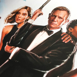 No Time To Die '83 A3 Retro Painted James Bond 007 Movie Poster Premium Giclée Art Print image 5
