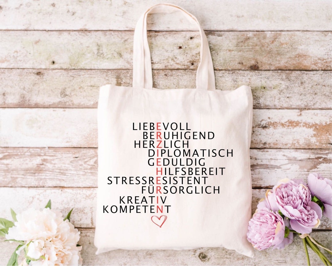 Erzieherin Danke / Stoffbeutel Erzieherin / Geschenk zum Danke sagen