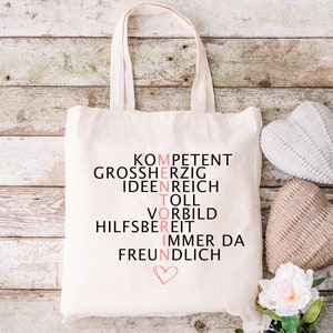 Bedanke dich bei deiner Mentorin mit dieser Baumwolltasche-Danke sagen, ein Geschenk machen Stoffbeutel Mentorin / Geschenk zum Abschied Bild 1