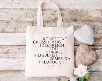 Bedanke dich bei deiner Mentorin mit dieser Baumwolltasche-Danke sagen, ein Geschenk machen! Stoffbeutel Mentorin / Geschenk zum Abschied
