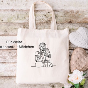 Schenke Freude Eine nachhaltige Patentante Stofftasche aus Baumwolle, Baumwolltasche Geschenk Patentante, Patentenkind / Farbe Natur Bild 2