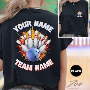 Custom Bowling Shirt | Personalized Bowling Team T-Shirt | Funny Bowler Shirt for Bowling Squad, Crew, Party or Team Gift