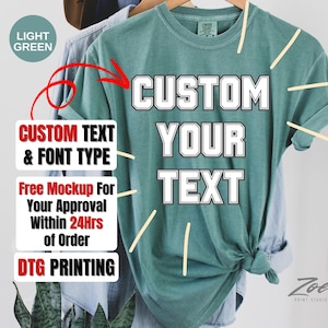 DTG Custom Shirt, Custom Tee, Custom T-shirt, Personalized Texting Shirt, Personalized Shirt, Custom Printing Shirt, Custom Unisex Shirts