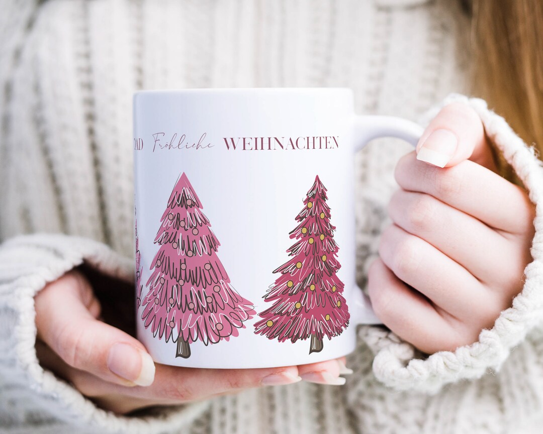 Ceramic Mug Christmas Tree Christmas Mug Pink Gifts for Women Etsy