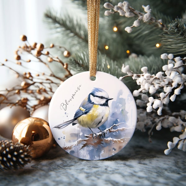 Christbaumschmuck Blaumeise Weihnachtsanhänger Ornament Weihnachten Geschenke Anhänger Keramik Weihnachtsschmuck Familie Kinder