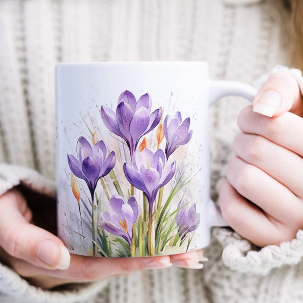 Keramik Tasse Personalisiert mit Name Tasse Blumen Frühling Geschenk Tassen Personalisiert Geschenk für Frauen Beste Freundin Kollegin Mama