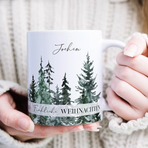 Ceramic Mug Personalized Fir Tree Personalized Gift for Men Gift Boyfriend Gift Colleague Brother Dad