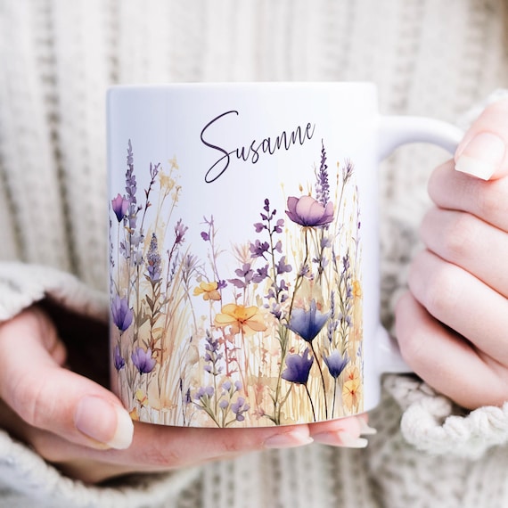 Ceramic Mug Personalized Mugs Personalized Mug Girlfriend Mug Flower Mug Personalized Gift Idea Coffee Mug Coffee Cup