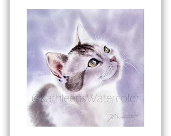 Hand-painted cat portrait from a photo | Personalized watercolor cat portrait | Custom cat portrait | Gift for cat lovers