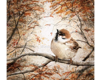Fine Art Art Print | Bird Watercolor | Museum quality - lightfast