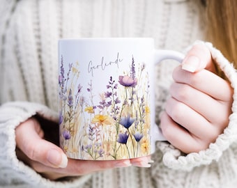 Ceramic Mug Personalized Mugs Personalized Mug Girlfriend Mug Flower Mug Personalized Gifts for Women Best Friend