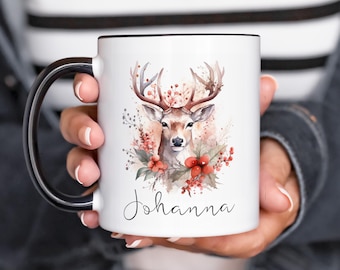 Deer Mug Christmas Personalized Christmas Mug Merry Christmas Coffee Mug Tea Cup Ceramic Mug Christmassy