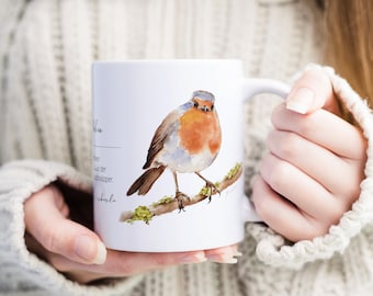 Tazza in ceramica idea regalo pettirosso tazza da caffè tazza da tè tazza da caffè - regali per donne regali per uomini migliore amico collega
