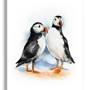 NIEUW - Ontvang 2 gratis kerstkaarten bij aankoop van een DIN A4-formaat! Fine art aquarelprint Papegaaiduiker - Vogel aquarel - Wanddecoratie