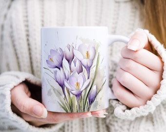 Ceramic Mug Personalized with Name Mug Flowers Spring Gift Mugs Personalized Gift for Women Best Friend Colleague Mom