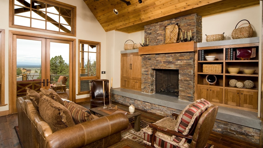 Zoom Background Fireplace, Cozy Living Room Backdrop, Virtual Office