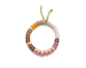 Tropicana Summer Gemstone Pony Bead Bracelet | Big Bead Rainbow Bracelet | Forte Bead Inspired | Trendy Gemstone Crow Bead Bracelet