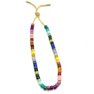The Aspen Necklace | Big Pony Bead Necklace | Gemstone Pony Bead Necklace | Choker Necklace