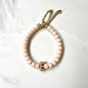 Pulsera de piedras preciosas iniciales neutrales / Pulsera de cuentas grandes de piedras preciosas / Pulsera de cuentas de pony / Forte Bead Inspirado