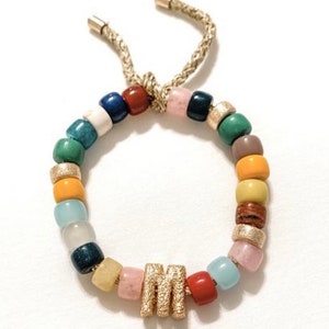 The Naples Bracelet | Gemstone Pony Bead Bracelet | Forte Bead Inspired | Big Bead Rainbow Bracelet | Holiday Gifts