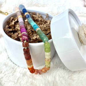Candy Crush | Big Pony Bead Necklace | Gemstone Pony Bead Necklace | Choker Necklace