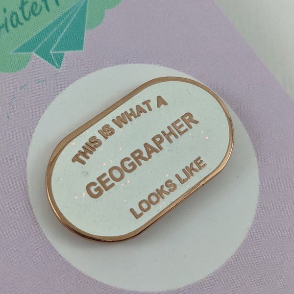 This is What a Geograph Looks Like Enamel Pin Badge - Schillernder Glitzer & Roségold