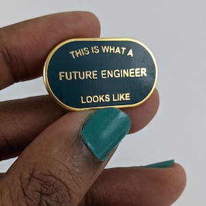 This is What a Future Engineer Looks Like Enamel Brooch - Race-car Green & Gold