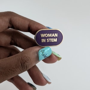 Woman in STEM Enamel Pin Badge - Purple & Gold