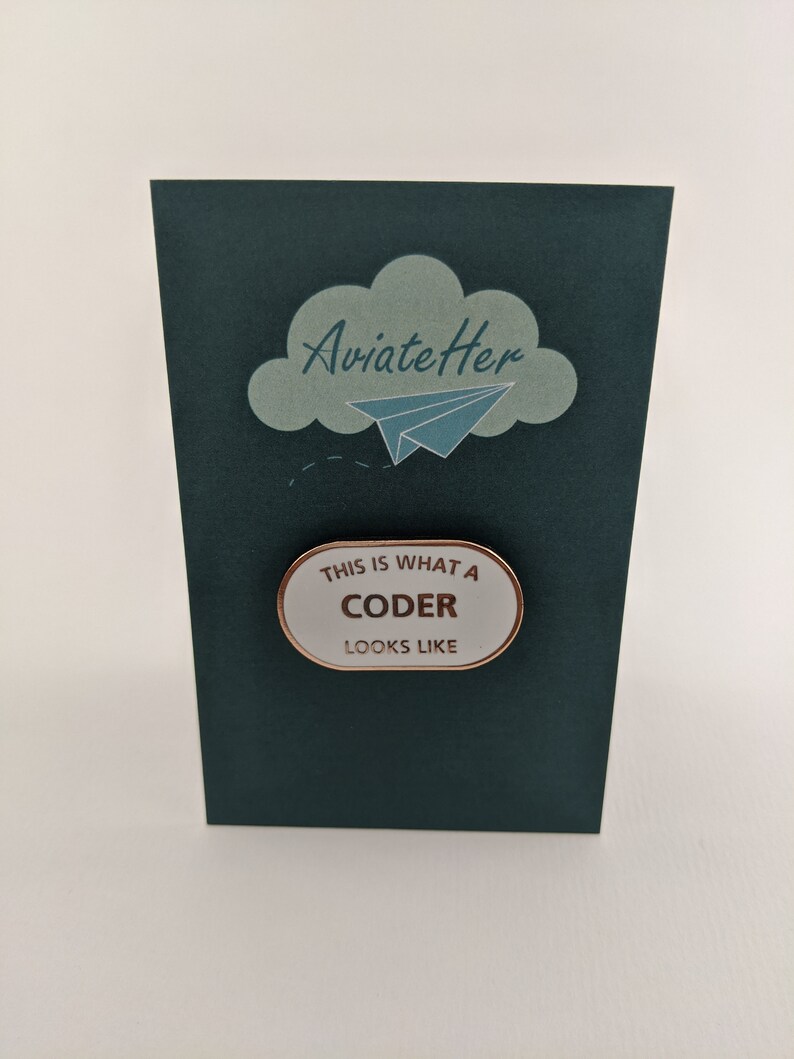 This is What a Coder Looks Like Enamel Pin Badge White /& Rose Gold