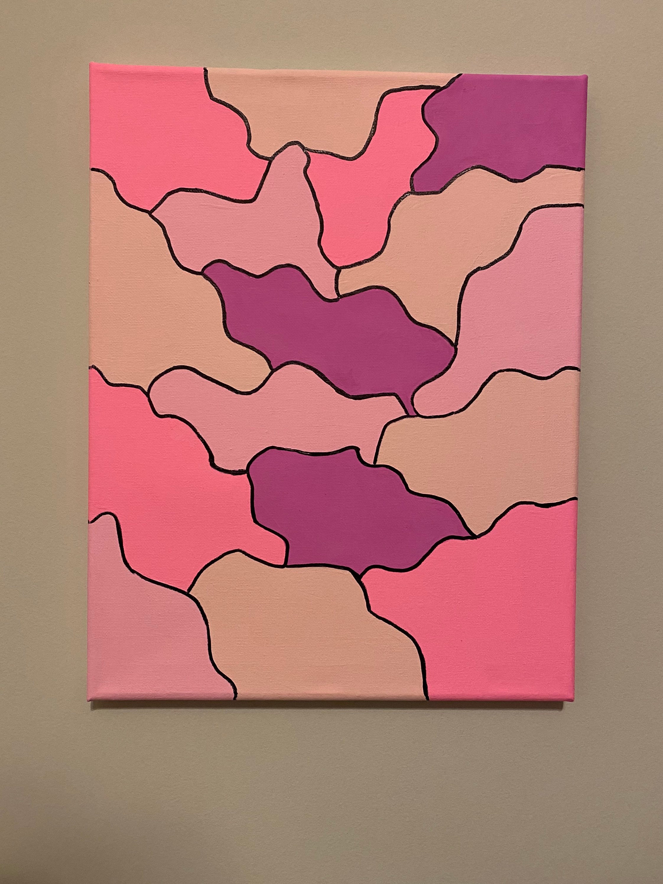 Pink Aesthetic Hand Painted Canvas Etsy
