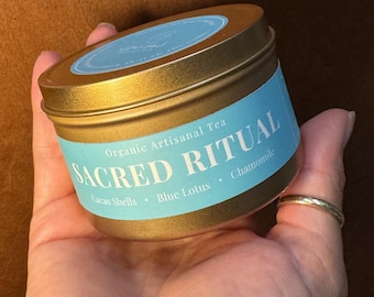 Organic Cacao Shells • Blue Lotus Flower • Chamomile | Sacred Ritual • Organic Artisanal Tea