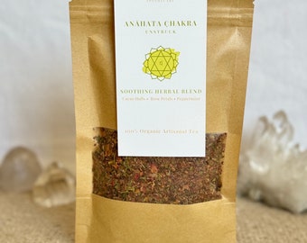 Heart Chakra Tea | Cacao Hulls • Rose Petals • Peppermint | Anahata Chakra Chai  |Meditation Presents | Yoga Gift | Spiritual Women Birthday