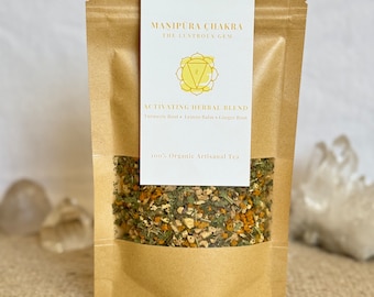 Solar Plexus Chakra Tea | Turmeric Root • Lemon Balm • Ginger Root | Manipura Chakra Chai | Digestive Health Root Blend | Yoga Present