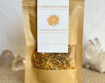 Sacral Chakra Tea | Calendula • Orange Peel • Chamomile | Exquisite Herbal Blend | Svadhistana Chakra Chai | Womb Reproductive Herbal Tea