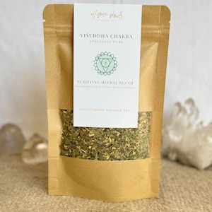 Halschakra-te | Marshmallowblad • Lakritsrot • Eukalyptus | Rengörande örtblandning | Visshudha Chakra Chai | Te mot hosta och halsont