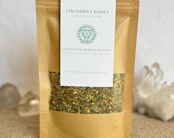Throat Chakra Tea | Marshmallow Leaf • Licorice Root • Eucalyptus | Purifying Herbal Blend | Visshudha Chakra Chai | Cough & Sore Throat Tea