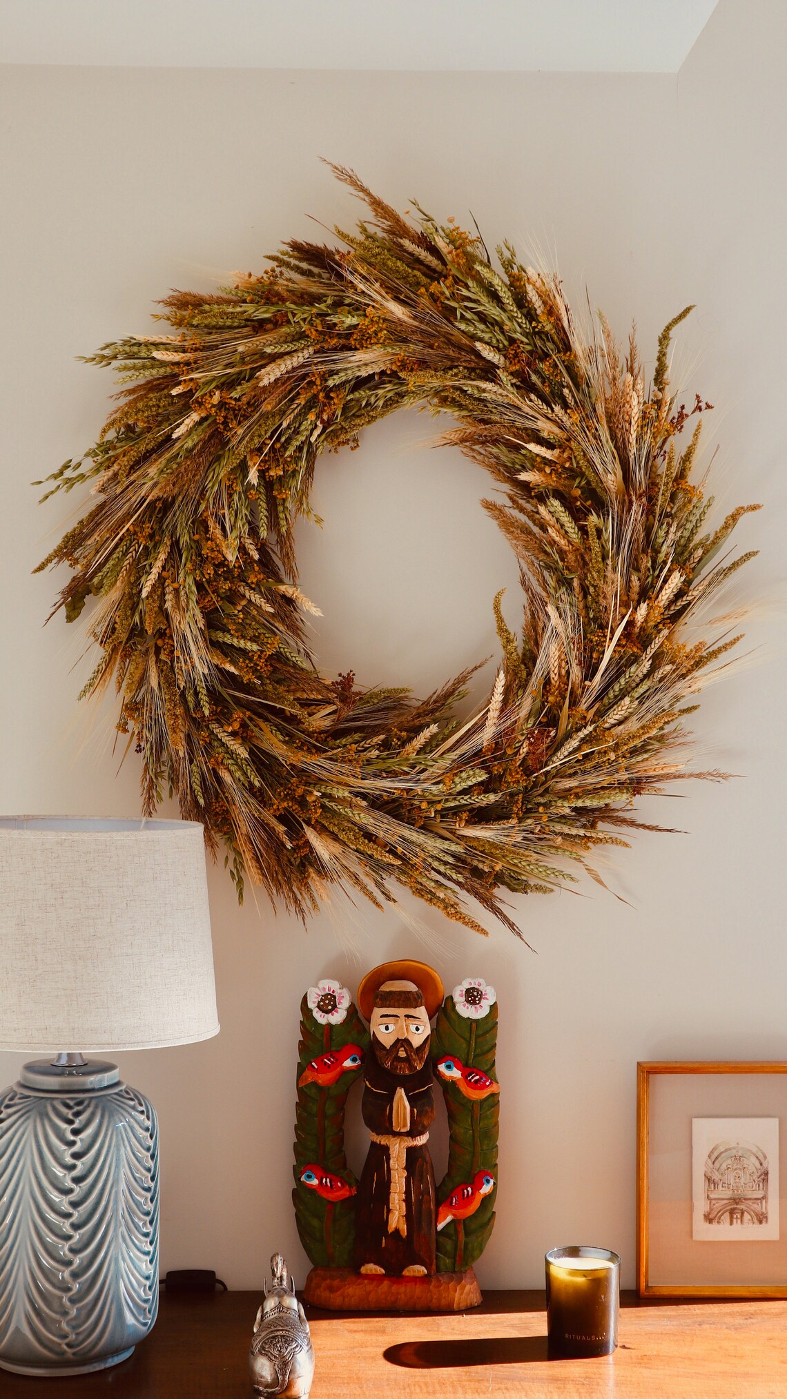 Calm and Bright All Year Long Wreath Natural Dried Flowers Etsy UK